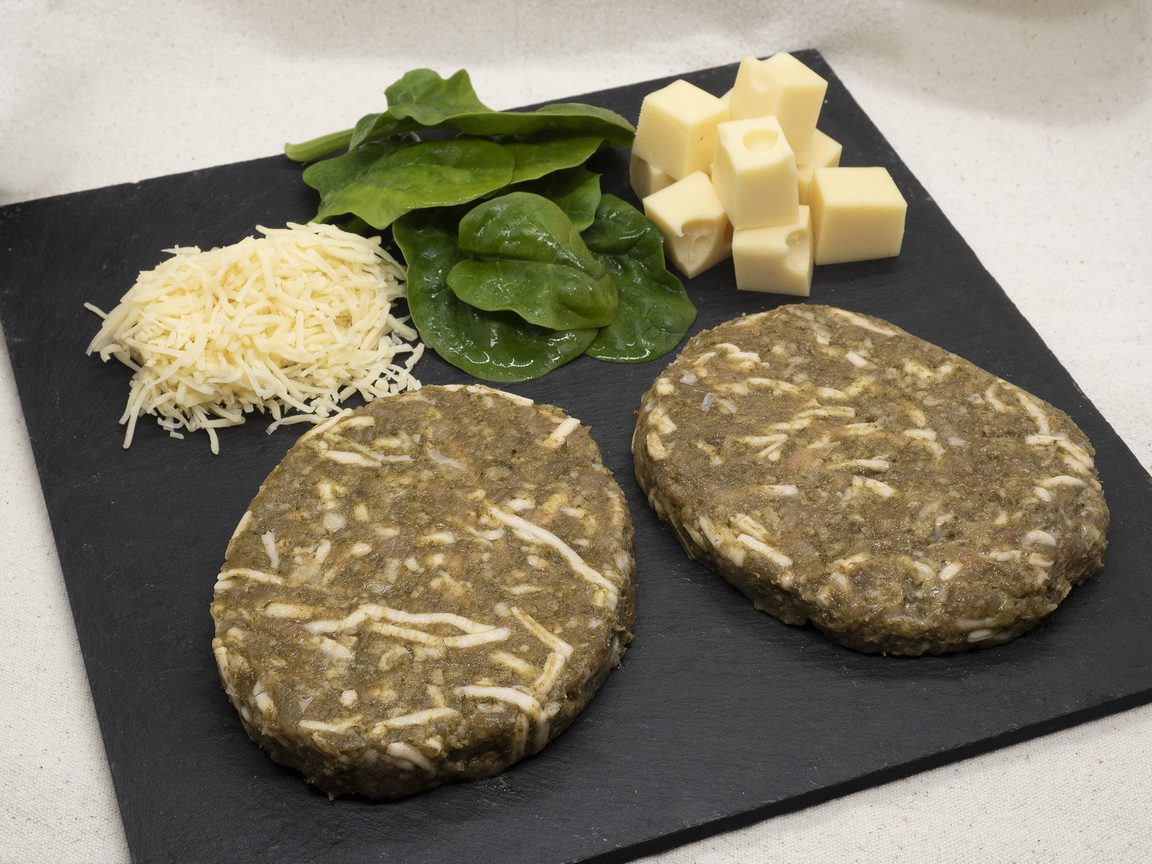 Hamburguesa espinaca queso